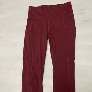 Lululemon Crop Tight Size 4- Maroon/Burgundy